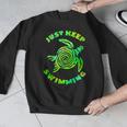 Sea Turtle Just Keep Swimming Ocean Beach Vacation Men Graphic Sweatshirt Sea Turtle Just Keep Swimming Ocean Beach Vacation Men Graphic Sweatshirt