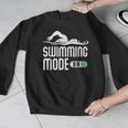 Swim Slogan Funny Swimming Mode On Swim Men Graphic Sweatshirt