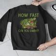 Swimmer Crocodile Swimming Humor How Fast You Can Swim Men Graphic Sweatshirt Swimmer Crocodile Swimming Humor How Fast You Can Swim Men Graphic Sweatshirt
