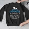 Swimming Coach Yells Breathing Swimmer Swim Team Men Graphic Sweatshirt