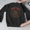 Vintage Muay Thai Wai Kru Thai Boxing Ritual Art Crocodile Men Graphic Sweatshirt