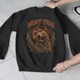 Weathered Muay Thai Fighter Thai Boxing Warrior Art Men Graphic Sweatshirt