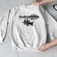 Canoe Silhouette Forest Lake Reflection Men Graphic Sweatshirt