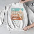 Eat Sleep Canoe Repeat Vintage Canoeing Canoeist Men Boys Raglan Baseball Tee Men Graphic Sweatshirt