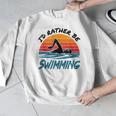 I'd Rather Be Swimming Retro Swim Swimmer Men Graphic Sweatshirt I'd Rather Be Swimming Retro Swim Swimmer Men Graphic Sweatshirt