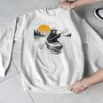 Kayaking Bear Retro Sunset Paddling Canoe Outdoor Adventure Men Graphic Sweatshirt