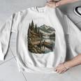 Lakeside Canoe Cabin Escape Scene Men Graphic Sweatshirt Lakeside Canoe Cabin Escape Scene Men Graphic Sweatshirt
