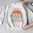 I Need A Good Paddling Retro Sunset Canoe Raglan Baseball Tee Men Graphic Sweatshirt