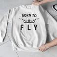 Swimmer Swim Team Born To Fly Butterfly Stroke Swimming Men Graphic Sweatshirt