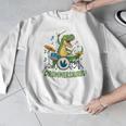 T-Rex Drumming With Drum Kit And Musical Notes Men Graphic Sweatshirt T-Rex Drumming With Drum Kit And Musical Notes Men Graphic Sweatshirt