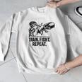 Women's Train Fight Repeat Nak Muay Thai Boxing Fighter Men Graphic Sweatshirt Women's Train Fight Repeat Nak Muay Thai Boxing Fighter Men Graphic Sweatshirt