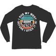 BBQ Dad Offset Smoker Pit Accessory I Rub My Meat Text Unisex Long Sleeve T-Shirt, trending gift