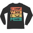 Retro Vintage Swimming For Swimmers Unisex Long Sleeve T-Shirt, trending gift