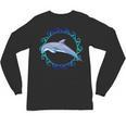 Swimming Dolphin Maori Sun Tribal Waves 2-Sided Unisex Long Sleeve T-Shirt, trending gift