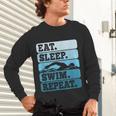 Eat Sleep Swim Vintage Swimming Lover Swimmer Men Women Unisex Long Sleeve T-Shirt