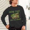 Swimmer Crocodile Swimming Humor How Fast You Can Swim Unisex Long Sleeve T-Shirt Swimmer Crocodile Swimming Humor How Fast You Can Swim Unisex Long Sleeve T-Shirt