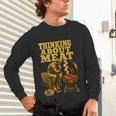 Thinking About Meat BBQ Dad Humor Unisex Long Sleeve T-Shirt Thinking About Meat BBQ Dad Humor Unisex Long Sleeve T-Shirt