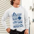 Eat Sleep Swimming Repeat Swimming Unisex Long Sleeve T-Shirt