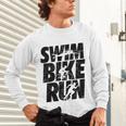 Swimming Cycling Running Triathlon Running Swimming Unisex Long Sleeve T-Shirt