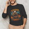 Bigfoot Legend Of The Grill BBQ Dad Father Day 2026 Unisex Long Sleeve T-Shirt