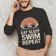 Eat Sleep Swim Repeat Swimmer Swimming Unisex Long Sleeve T-Shirt Eat Sleep Swim Repeat Swimmer Swimming Unisex Long Sleeve T-Shirt