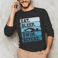 Eat Sleep Swim Vintage Swimming Lover Swimmer Men Women Unisex Long Sleeve T-Shirt