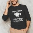 I'm Just A Drinker With A Smoking Problem BBQ Dads Grilling Unisex Long Sleeve T-Shirt I'm Just A Drinker With A Smoking Problem BBQ Dads Grilling Unisex Long Sleeve T-Shirt