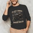 I'm Just A Drinker With A Smoking Problem Grilling BBQ Dads Unisex Long Sleeve T-Shirt I'm Just A Drinker With A Smoking Problem Grilling BBQ Dads Unisex Long Sleeve T-Shirt