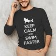 Keep Calm And Swim Faster Swimming T-Shirt Unisex Long Sleeve T-Shirt