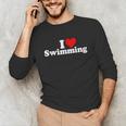 I LOVE HEART SWIMMING Unisex Long Sleeve T-Shirt