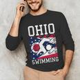 Ohio Flag Swimming Team Swim Swimmer US State Unisex Long Sleeve T-Shirt