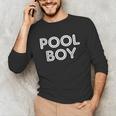 Pool Boy Saying Swim Cool Swimmer Swimming Pool Unisex Long Sleeve T-Shirt Pool Boy Saying Swim Cool Swimmer Swimming Pool Unisex Long Sleeve T-Shirt