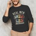 Real Men Smell Like Barbecue Grilling BBQ Dad Graphic Unisex Long Sleeve T-Shirt