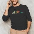 Retro Swimming Evolution For Swimmers Small Unisex Long Sleeve T-Shirt Retro Swimming Evolution For Swimmers Small Unisex Long Sleeve T-Shirt
