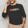 Retro Swimming Vintage Swimming Swimmer Unisex Long Sleeve T-Shirt Retro Swimming Vintage Swimming Swimmer Unisex Long Sleeve T-Shirt