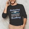 Swim Team Swimming Coach Quote Swim Breathing Joke Unisex Long Sleeve T-Shirt Swim Team Swimming Coach Quote Swim Breathing Joke Unisex Long Sleeve T-Shirt