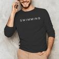 Swimming Minimalist Text Swimmer Coach Unisex Long Sleeve T-Shirt Swimming Minimalist Text Swimmer Coach Unisex Long Sleeve T-Shirt
