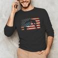 Swimming Swim Team Distressed American Flag USA Swimmer Unisex Long Sleeve T-Shirt