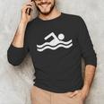 Swimming Symbol Unisex Long Sleeve T-Shirt Swimming Symbol Unisex Long Sleeve T-Shirt