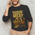 Thinking About Meat BBQ Dad Humor Unisex Long Sleeve T-Shirt Thinking About Meat BBQ Dad Humor Unisex Long Sleeve T-Shirt