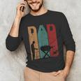 Vintage BBQ Dad Silhouette Father's Day Retro Unisex Long Sleeve T-Shirt