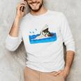Cat Swimming Pool Unisex Long Sleeve T-Shirt Cat Swimming Pool Unisex Long Sleeve T-Shirt