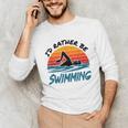 I'd Rather Be Swimming Retro Swim Swimmer Unisex Long Sleeve T-Shirt I'd Rather Be Swimming Retro Swim Swimmer Unisex Long Sleeve T-Shirt
