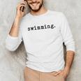 Swimming Enthusiast Minimalist Water Sports Unisex Long Sleeve T-Shirt