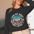 BBQ Dad Offset Smoker Pit Accessory I Rub My Meat Text Unisex Long Sleeve T-Shirt