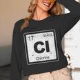 Chlorine Periodic Table Symbol Chemistry Swimming Dive Unisex Long Sleeve T-Shirt Chlorine Periodic Table Symbol Chemistry Swimming Dive Unisex Long Sleeve T-Shirt