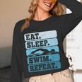 Eat Sleep Swim Vintage Swimming Lover Swimmer Men Women Unisex Long Sleeve T-Shirt
