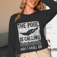Swimming Swimmer Swim The Pool Is Calling Vintage Unisex Long Sleeve T-Shirt Swimming Swimmer Swim The Pool Is Calling Vintage Unisex Long Sleeve T-Shirt