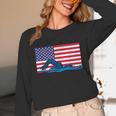 USA Flag Swimmer Swimming Sport Athlete Swim Swimming Unisex Long Sleeve T-Shirt USA Flag Swimmer Swimming Sport Athlete Swim Swimming Unisex Long Sleeve T-Shirt