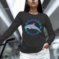 Swimming Dolphin Maori Sun Tribal Waves 2-Sided Unisex Long Sleeve T-Shirt